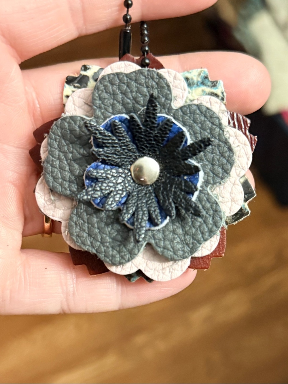 Handmade Floral Bag Charm - Picture 2 of 3